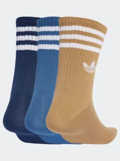 adidas Originals Blue Crew 3-Stripes Crew Socks 3 Pairs