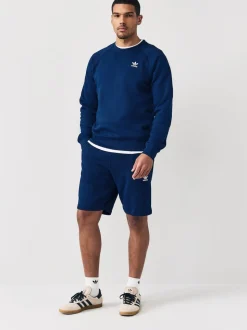 adidas Originals Blue Navy Trefoil Essentials Crew Sweatshirt