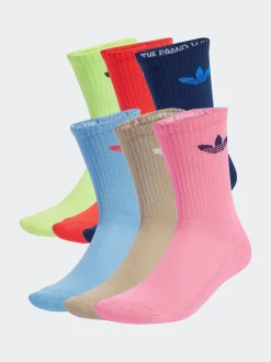 adidas Originals Blue Trefoil Crew Socks 6 Pack