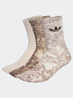 adidas Originals Brown Tie Dye Crew Socks 3 Pack