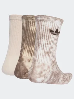 adidas Originals Brown Tie Dye Crew Socks 3 Pack