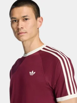 adidas Originals Burgundy 3 Stripes T-Shirt