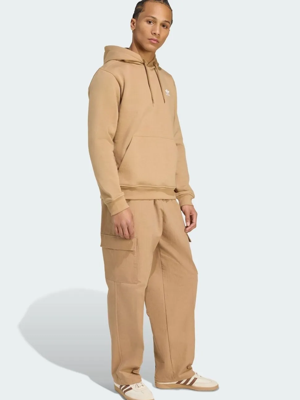 adidas Originals Cream Trefoil Essentials Woven Trousers