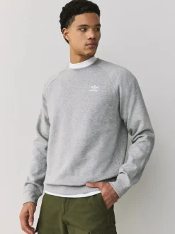 adidas Originals Grey Trefoil Essentials Crew Sweatshirt
