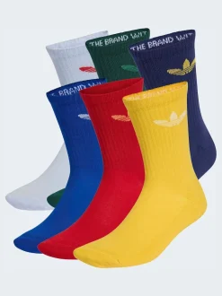 adidas Originals Light Blue Trefoil Crew Socks 6 Pack