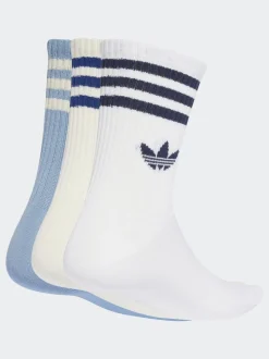 adidas Originals Light White Crew 3-Stripes Crew Socks 3 Pairs