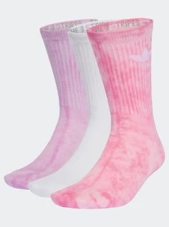 adidas Originals Pink Tie Dye Crew Socks 3 Pack