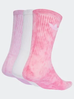 adidas Originals Pink Tie Dye Crew Socks 3 Pack