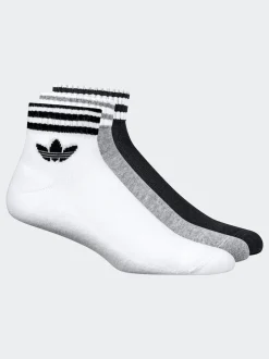 adidas Originals White Chrome Ankle 3-Stripes Crew Socks 3 Pairs