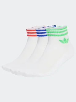 adidas Originals White Chrome Ankle Socks 3 Pack