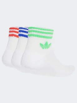 adidas Originals White Chrome Ankle Socks 3 Pack