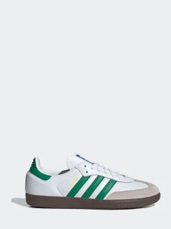adidas Originals White/Green Samba Trainers