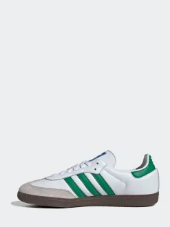 adidas Originals White/Green Samba Trainers