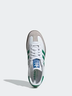 adidas Originals White/Green Samba Trainers