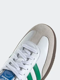 adidas Originals White/Green Samba Trainers