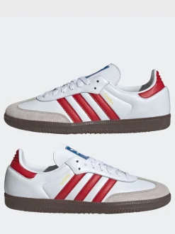 adidas Originals White/Red Samba Trainers