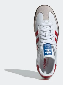 adidas Originals White/Red Samba Trainers