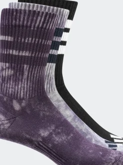 adidas Purple Stonewash Crew Socks 3 Pack