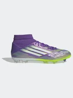 adidas Purple/White Adult F50 League Mid Firm Ground Boots