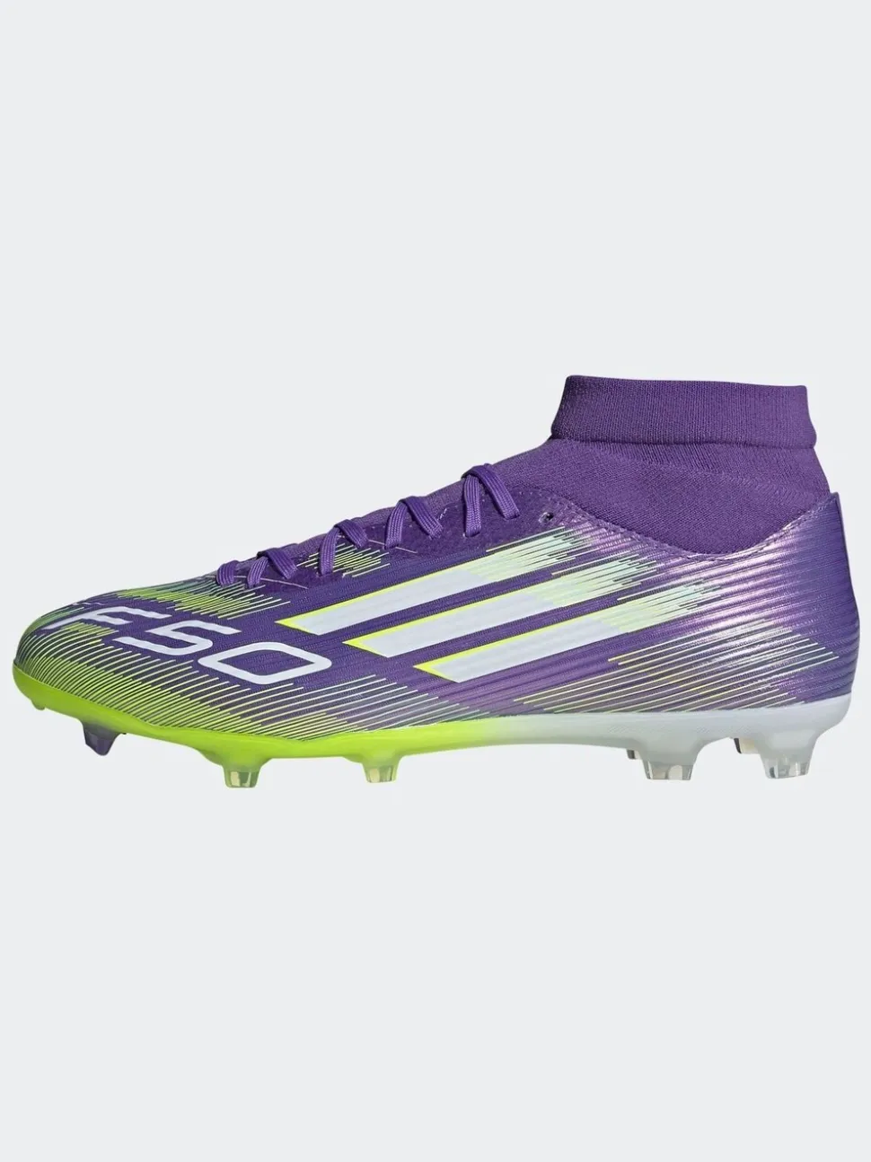 adidas Purple/White Adult F50 League Mid Firm Ground Boots