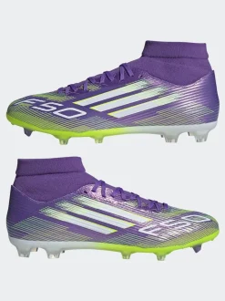 adidas Purple/White Adult F50 League Mid Firm Ground Boots