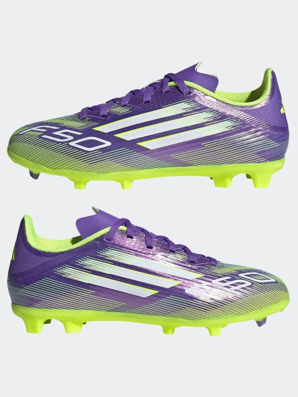 adidas Purple/White Kids F50 League Firm/Multi Ground Boots