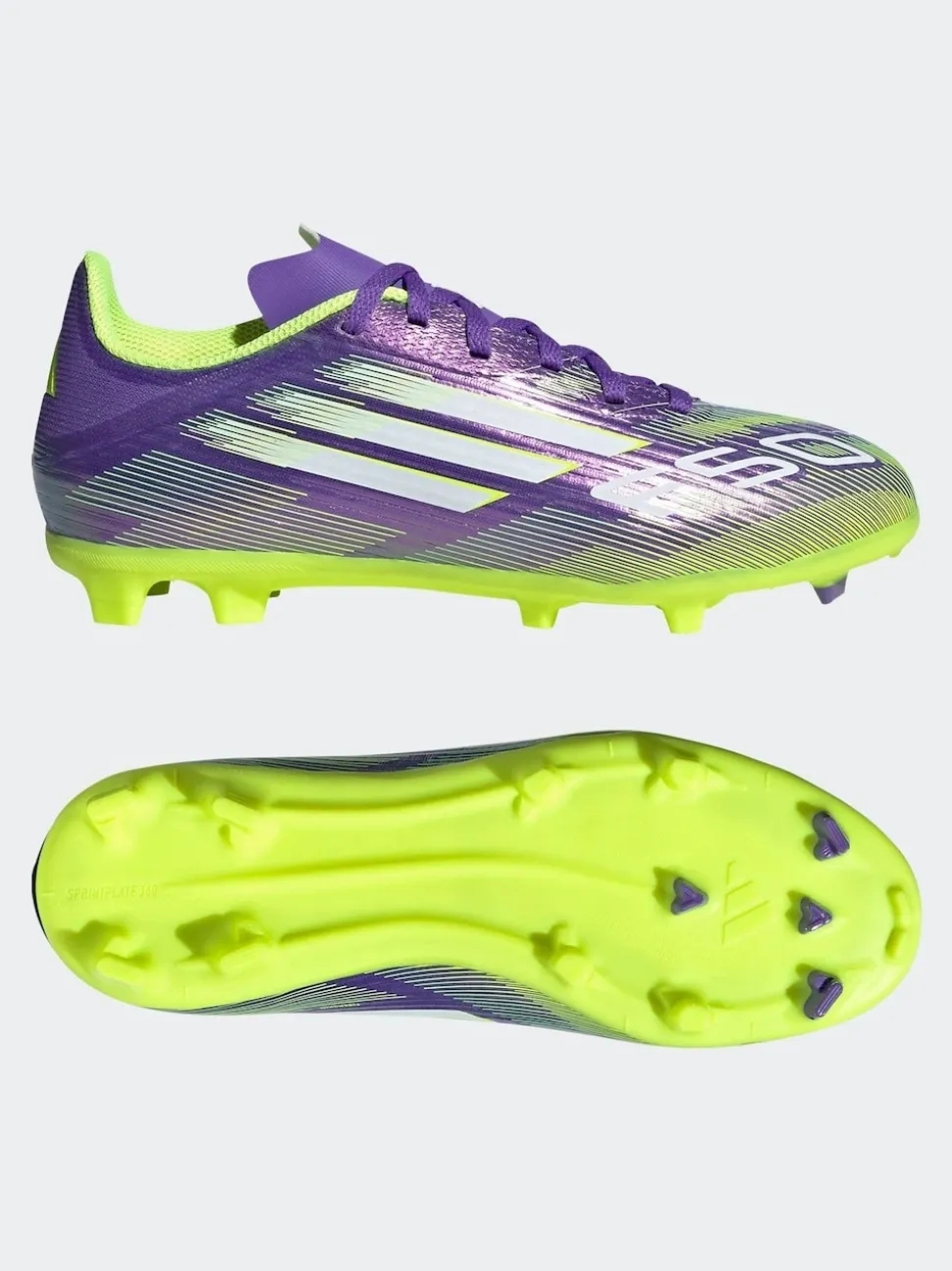 adidas Purple/White Kids F50 League Firm/Multi Ground Boots