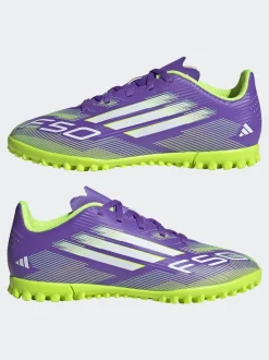 adidas Purple/White Kids F50 Club Turf Boots