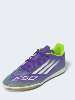 adidas Purple/White Kids F50 Club Indoor Boots