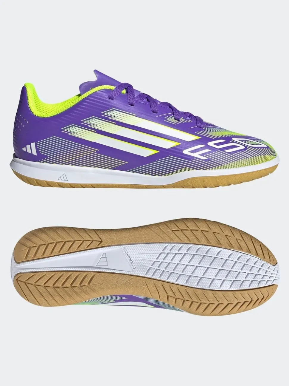 adidas Purple/White Kids F50 Club Indoor Boots
