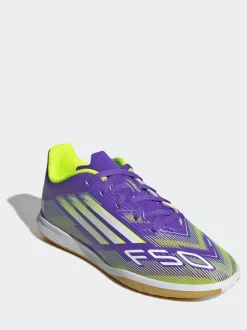adidas Purple/White Kids F50 Club Indoor Boots