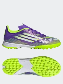 adidas Purple/White Kids F50 League Turf Boots