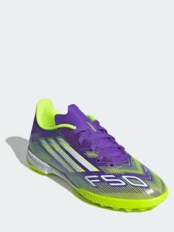 adidas Purple/White Kids F50 League Turf Boots