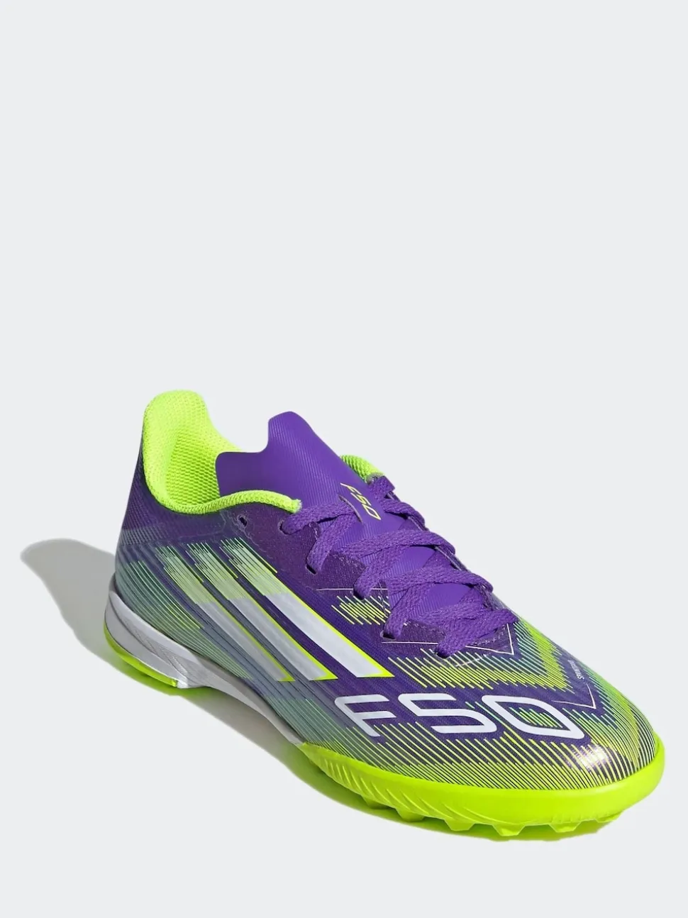 adidas Purple/White Kids F50 League Turf Boots