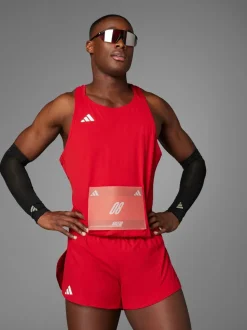 adidas Red Adizero Essentials Running Split Shorts