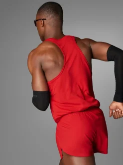 adidas Red Adizero Essentials Running Split Shorts
