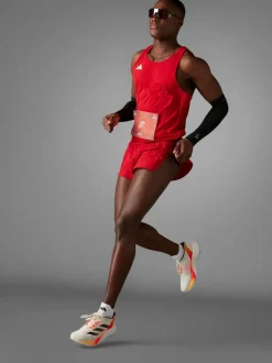 adidas Red Adizero Essentials Running Split Shorts