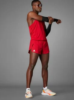 adidas Red Adizero Essentials Running Split Shorts