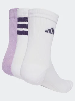 adidas White Ecru Logo Socks 3 Pack