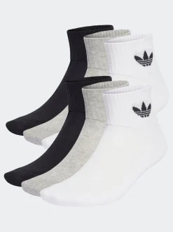adidas White Ecru Mid Ankle Socks 3 Pack