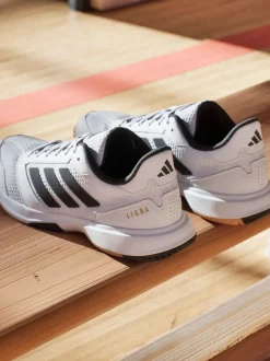 adidas White Ligra 8 Indoor Shoes