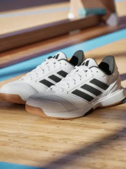 adidas White Ligra 8 Indoor Shoes