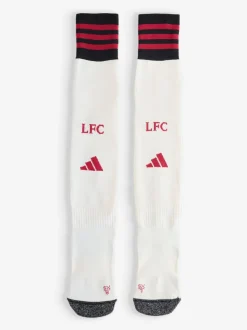 adidas White Liverpool FC 25/26 Away Socks