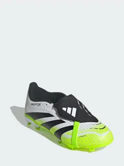 adidas White Predator League Fold Over Tongue Firm Multi-Ground Boots