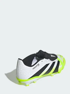adidas White Predator League Fold Over Tongue Firm Multi-Ground Boots