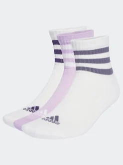 adidas White 3-Stripes Cushioned Sportswear Low Cut Socks 3 Pack