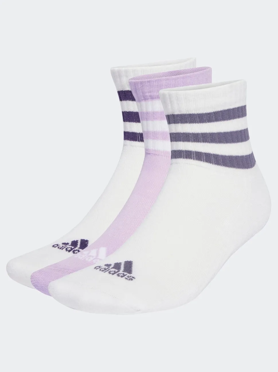 adidas White 3-Stripes Cushioned Sportswear Low Cut Socks 3 Pack