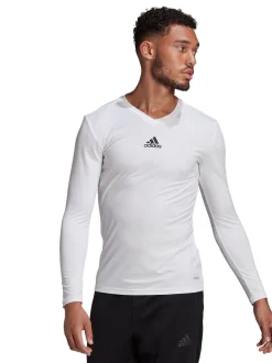adidas White Teamwear Base Layer Long Sleeve Top