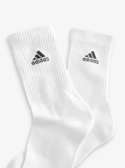 adidas White/Black Cushioned Crew Socks 6 Pack