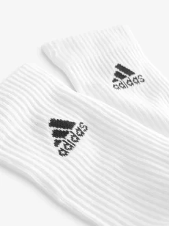 adidas White/Black Cushioned Crew Socks 6 Pack